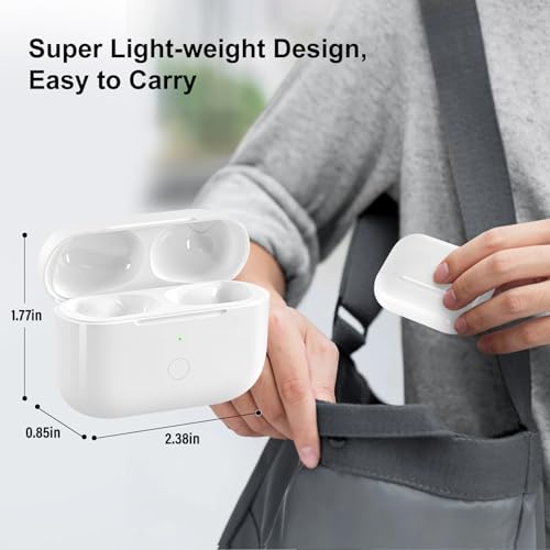 Image of Wireless Charging Case Compatible with AirPod Pro 1st & 2nd Generation with USB-C Charging, Air Pod Pro 2 1 Charger Case Replacement with Bluetooth Pairing Sync Button,with Type-C, No Earbuds