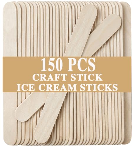 150 Pcs Craft Sticks Ice Cream Sticks, Borogo 6