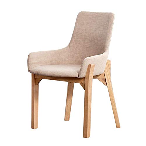 Tokyia Norte de Europa Silla de Comedor Estilo nórdico de Madera Maciza Comedor Silla sillas Silla Solo Ordenador de Cocina (Color: Beige, Tamaño: 43cm x 43cm x 79.5cm)