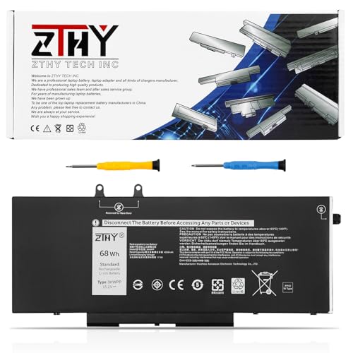 3HWPP Laptop Battery 68Wh Replacement for Dell Latitude 5401 5410 5411 5501 5510 5511 Precision 3541 3550 3551 Inspiron 7706 2-in-1 Inspiron 17 7500 7506 2-in-1 Black 03HWPP 451-BCMN 15.2V 4-Cell ZTHY