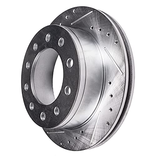 Image of Detroit Axle - Front Brake Kit for 2004 2005 Volkswagen Passat, 11.34'' | inch Drilled & Slotted Disc Brake Rotors Ceramic Brake Pads Replacement