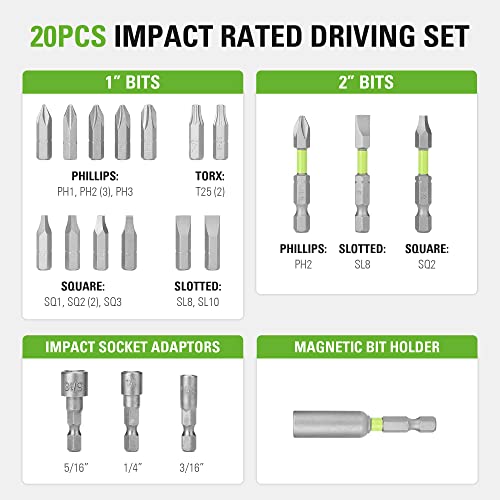 Image of Greenworks 20 Piece Impact Rated Driving Set