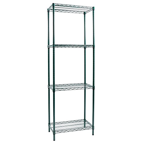 Flash Sale Apollo Hardware Commercial Grade Green Epoxy 4-Shelf NSF Wire Shelving Rack, 14"x24"x72"