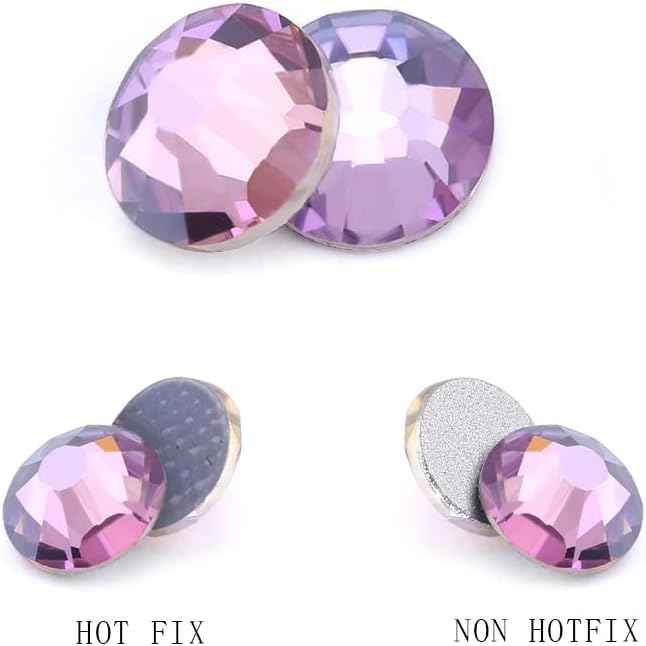 PinkNon Hot Fix Hotfix Rhinestones 3D Nail Art Crystals Strass Glass Glitters for DIY Clothing Art Decor