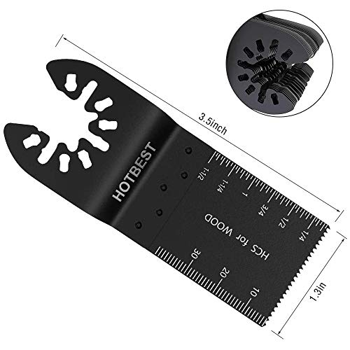 Hotbest 50Pcs Wood Oscillating Saw Blades Professional Multitool Quick Release Saw Blades Fit Porter Cable Rockwell Makita Black & Decker Ridgid Craftsman Chicago, Etc. #TOP2