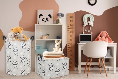 Image of Kids Basket Panda Storage Bins for Girls Rectangular Baby Gift Baskets Cute Toy Storage Bin Box Organizer Book Shelf Basket Sports Balls Room Decor(Panda)