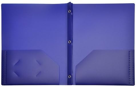 LIO92310BLCT - 2-Pocket Plastic Folder with Fasteners