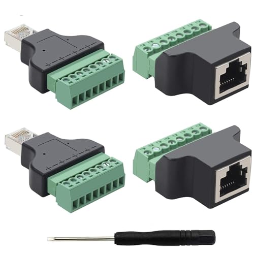 Adaptateur RJ45 vers vis 8 broches pour extension réseau Ethernet Cat6 Cat7 PENGLIN 4 pièces