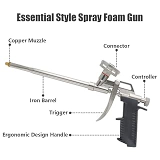 Qjaiune PU Spray Foam Gun Sealant Application Gun, Spray Insulation Expanding Foam Gun Applicator, Heavy Duty Dispensing Caulking Gun for Filling Sealing Windows Gap