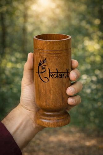 Image of Vijaysar Wooden Tumbler Glass for Water | Traditional Ayurvedic Wood Cup | Natural Herbal Drinkware for Daily Wellness