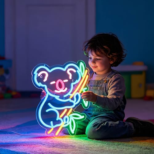 Image of Koala Neon Sign for Wall Decor,Animal Dimmable LED Signs Compatible with Timer for Boys Men Girls Bedroom Living Room Christmas Birthday Gifts for Kids