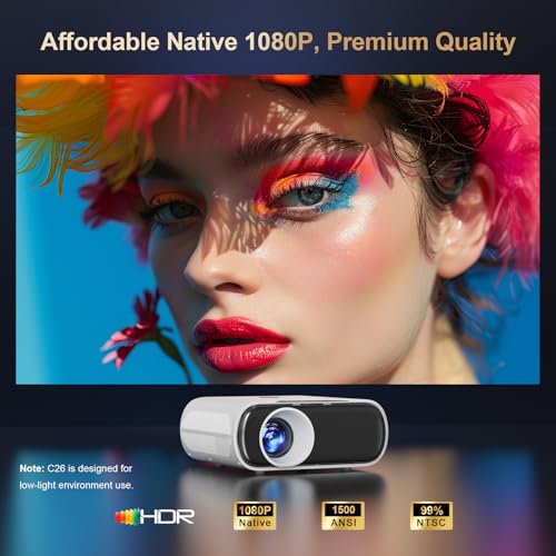 1500 ANSI Projector with WiFi and Bluetooth, Goiaey Smart Portable Projector Compatible with GoogIe TV, Built-in Official Apps, GoogIe Voice, DoIby Audio, HDMI ARC CEC Native 1080P Movie Projector - Image 6