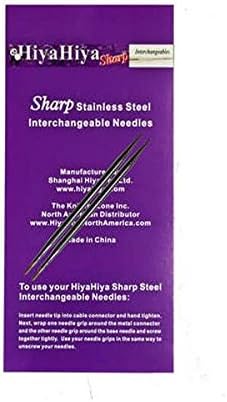 HiyaHiya Interchangeable Needle Tips 4 inch (10cm) Sharp Steel Size US 9 (5.5mm) HISSTINTIP4-9