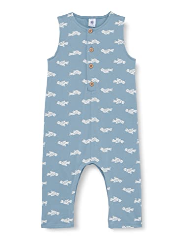Petit Bateau Tuta Lunga neonata A05NE, Rover/Marshmallow, 18 Mois Bimba