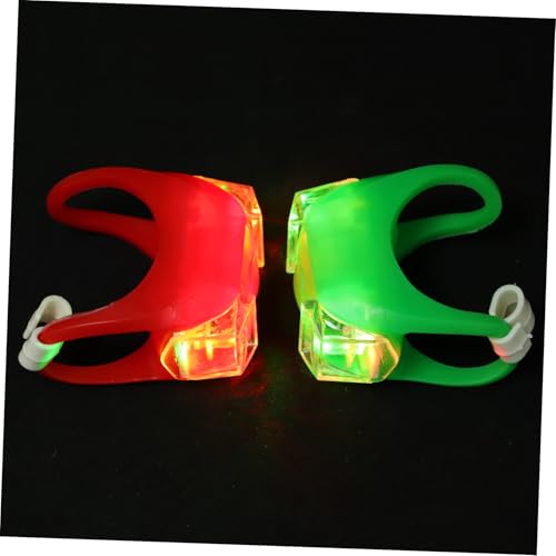 Gogogmee 2Pcs Bike Light Set Bright Silicone Head Rear Safety Lights for Cycling Easy to Install LED Bicycle Accessories Red Green