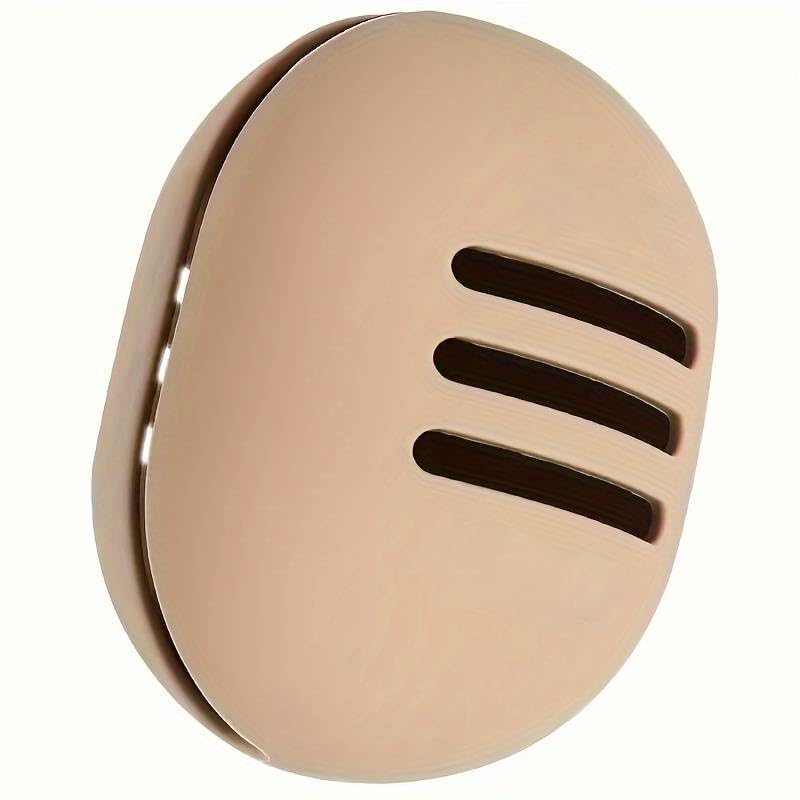 Estuche Portátil para Esponjas de Maquillaje, Organizador de Esponjas, Estuche de Viaje, Funda de Silicona, Caja para Esponjas, Guardador de Esponjas (Caqui)