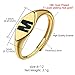 KeyStyle Women's Open Ring with Initial M, Gold Plated M Captial Letter Adjustable Signet Ring With Gift Box