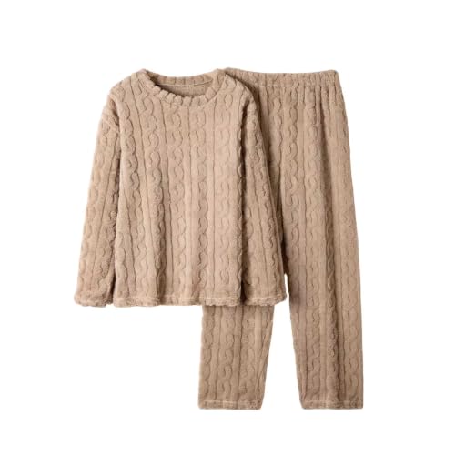 Warm Pajamas for Women Set Long Sleeve Winter Fleece 2 Piece Lounge Pjs - image 8