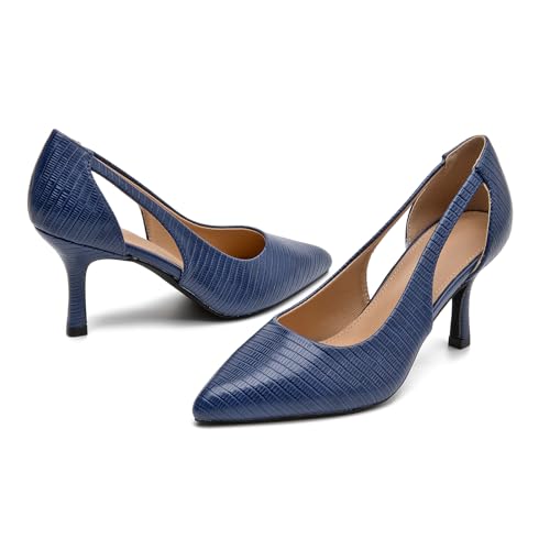Image of Women's Pumps Pointed Toe Pump Shoes Kitten Heel Comfort Cut Out Dress Shoes for Office Wedding Party Dressy Casual, US Size 5-11