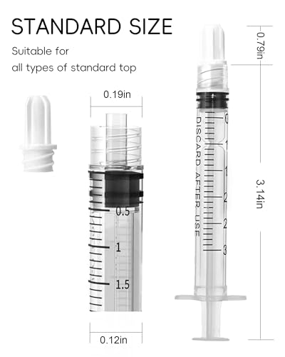 Image of 3ml Luer Lock Syringe without Needle - 3cc Plastic Syringes, Sterile, Individually Sealed, Pack of 10