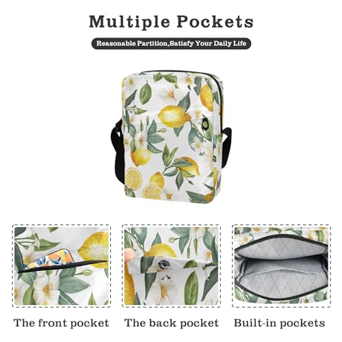 Crossbody Bag Lemon Summer Messenger Bag for Women Men Purse Shoulder Bag Satchel Bag with Adjustable Strap 214B53742