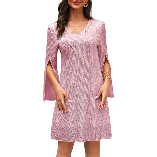Image of COOAN Wedding Guest Cocktail & Formal Dresses for Women - Lace Sequin Dress