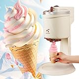 【Operación simple】Haga helado en solo 3 sencillos pasos. 1) Coloque el recipiente interior en el frigorífico congelador (por debajo de -18 °C) y refrigere durante 8 horas o más. 2) Encienda la máquina y vierta los ingredientes mezclados en el recipiente interior congelado. 3) Revuelva durante unos 10 minutos y presione el interruptor marrón para hacer rodar el helado.