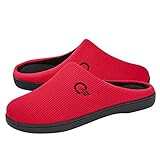  Mishansha Zapatillas de Estar por casa para Mujer Invierno Ultraligero cómodo y Antideslizante,Mujer Rojo 40/41 EU