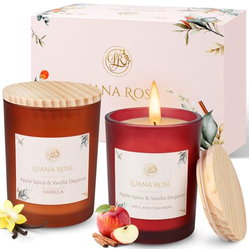 Luana Rose Duftkerzen Geschenkset - 2x200g, Langanhaltender Duft, 100%...