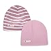 LACOFIA 2 Piezas Gorro Beanie para bebé Sombreros de Punto Calientes para bebés niñas Gorra de algodón 100% súper Suave para Invierno/otoño Rosa 0-6 Meses