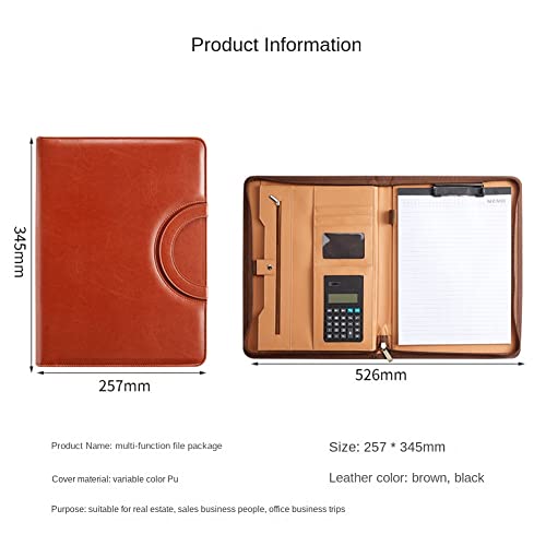 Porte-documents d'affaires en cuir marron chic pour réunion - 6
