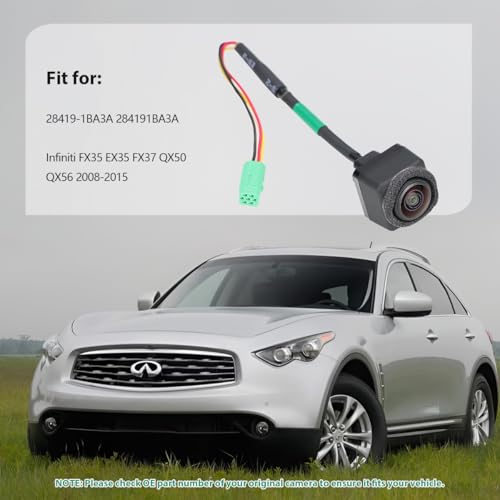 Image of 28419-1BA3A Backup Rear Camera Replacement for Infiniti FX35 EX35 FX37 QX50 QX56 2008-2015, OE Cam Replaces 284191BA3A by GreenYi