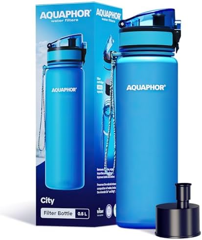 AQUAPHOR City Bottle 500ml azul I botella filtrante para llevar I...