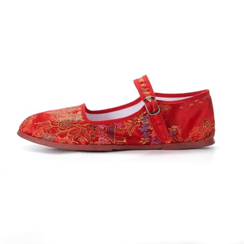 Women's Classic Chinese Mary Jane Shoes Slippers China Doll Flats Buckle Slip On Kung Fu Shoes2