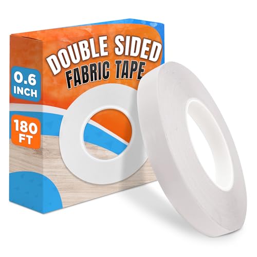 Double Sided Fabric Tape for Hemming – 0.6 Inch x 60 Yards No Sew Hemming Tape – Transparent Clothes Strip for DIY Crafts, Temporary Repairs, Quick Adjustments with Strong Adhesion, Easy Clean Removal