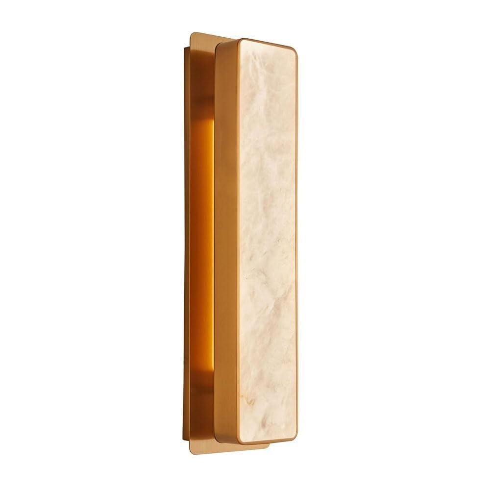 TONFON Rectangular Alabaster Wall Lamp LED Natural Marble Wall Sconce Restaurant Lighting Wall Mounted Lamp for Bedroom Bedside Living Room Study Room Corridor Entryway