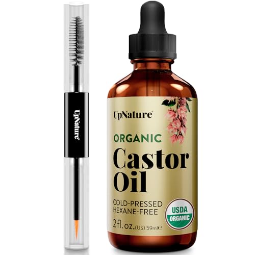 UpNature Lash Serum for Eyelash Growth - 100% USDA Organic Castor Oil for Eyelashes and Eyebrows...