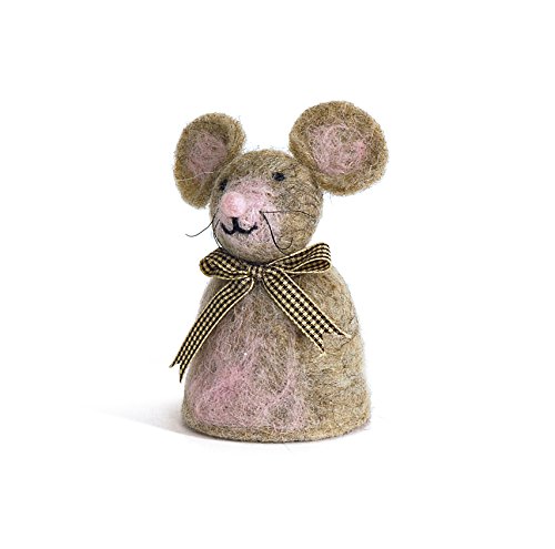 Baden Decorative cute egg cosy, mouse with ribbon made of felt (1)