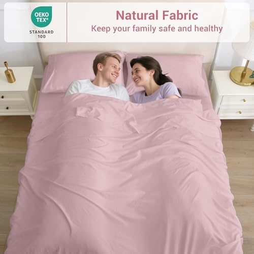 Softan Microfiber Queen Sheet Set with Non-Slip Corner Straps, Pink - 4