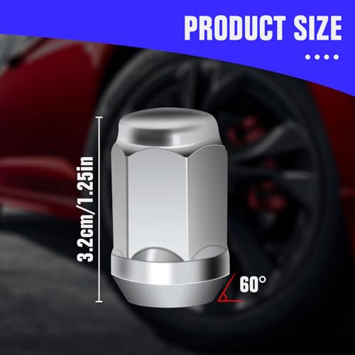 Image of OYIXIO M12x1.5 Lug Nuts,20 Pcs Wheel & Tire Lug Nuts,Replacement for 2006-2019 Fusion, 2000-2016 Focus, 2001-2019 Escape,Etc.(Sliver)