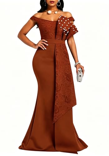 Image of Floor-Length Pearl Sleevelevess A-Line Women's Maxi Dress Long Dress