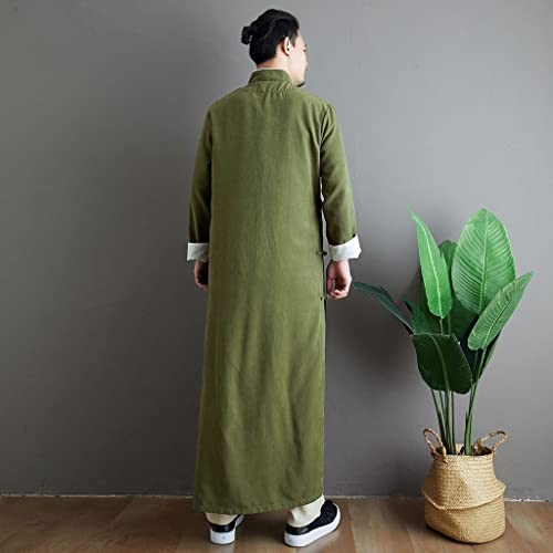 Vestido masculino muçulmano, camisola europeia e americana, botão de manga comprida, cor sólida, cam