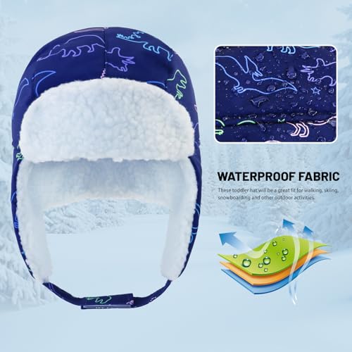 Image of BAVST Winter Trapper Hat for Boys Girls Waterproof Warm Baby Toddler Ushanka Fleece Beanie Hats for 6M-6T