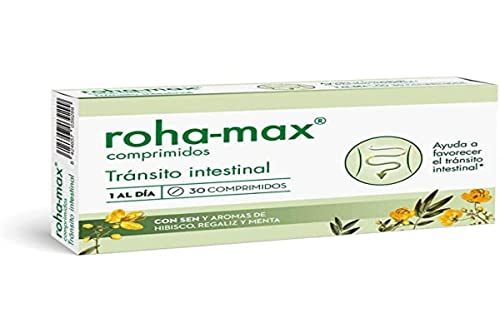 Roha-Max - Complemento Alimenticio en Comprimidos con Ingredientes Activos de Origen 100% Natural, Contiene Sen que Ayuda a Favorecer el Tránsito Intestinal - Estuche con 30 Comprimidos, 21 g Cover
