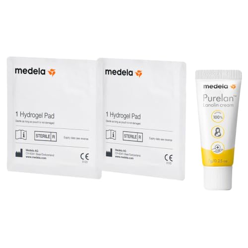 Medela Sore Nipple Kit | Purelan Lanolin Cream & Hydrogel Pads | ...