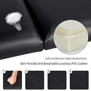 Yaheetech Table de Massage Portable Pliable à 2 Zones Charge 250 kg en Bois Hêtre Hauteur Réglable avec Appuie-tête Amovible Sac de Transport 213 x 60 cm/Noir