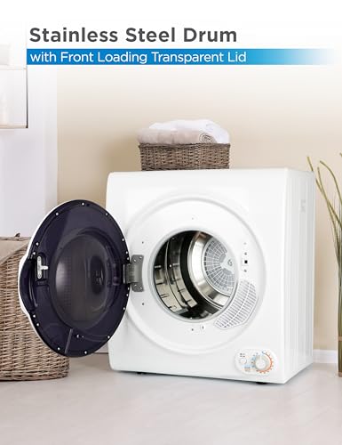 Image of 3.5 Cu. Ft. Portable Dryer, 120V Electric Dryer for Clothes, Holds Up To 13.2 lbs. or 6 kg. of Laundry, Stainless Steel Drum, 1500 Watts, White