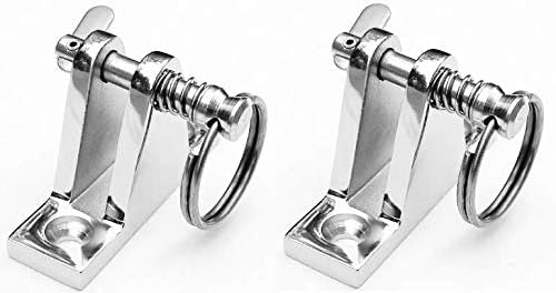 Marine Part DepotTwo Stainless Steel Top Bimini Deck Hinges with Pin and Ring