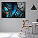 Myphotostation Famous Blue Abstract Tempered Glass Wall Art 70WX43H'' Fractal Wall Art Modern Decor Glass Printing Large Wall Art for Living Room Tempered Glass Panel Abstract Wall Decor idea