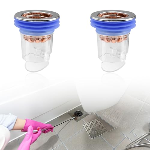HJIAMA Enchufe Antiolores 2 Piezas, Desague Antiolores, Diseño de Drenaje Magnético, con Canasta de Filtro ABS, Válvula Antirretorno Desague, Adecuado para Cocina, baño, Fregadero
